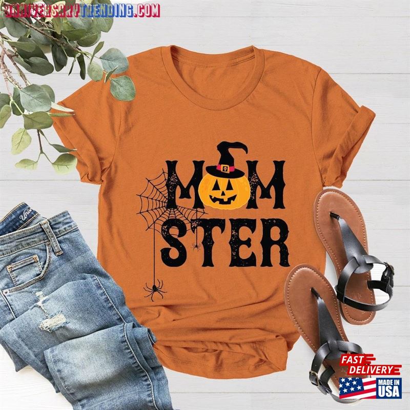 Momster Shirt Mom Halloween Pumpkin Print Classic Sweatshirt