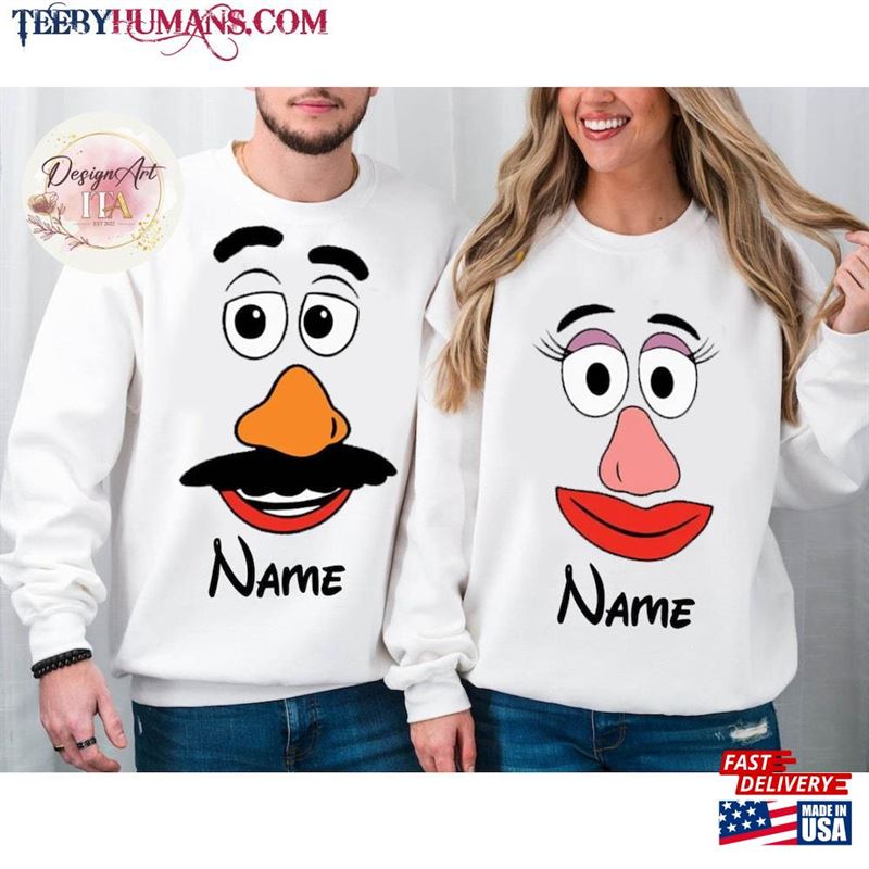 Mr Potato And Mrs Head Shirt Thanksgiving Couple Turkey Personalized Custom Family Matching Hoodie T-Shirt