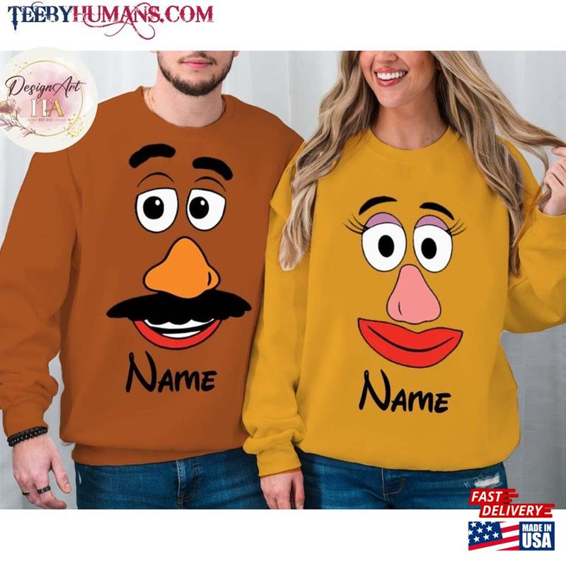 Mr Potato And Mrs Head Shirt Thanksgiving Couple Turkey Personalized Custom Family Matching Hoodie T-Shirt