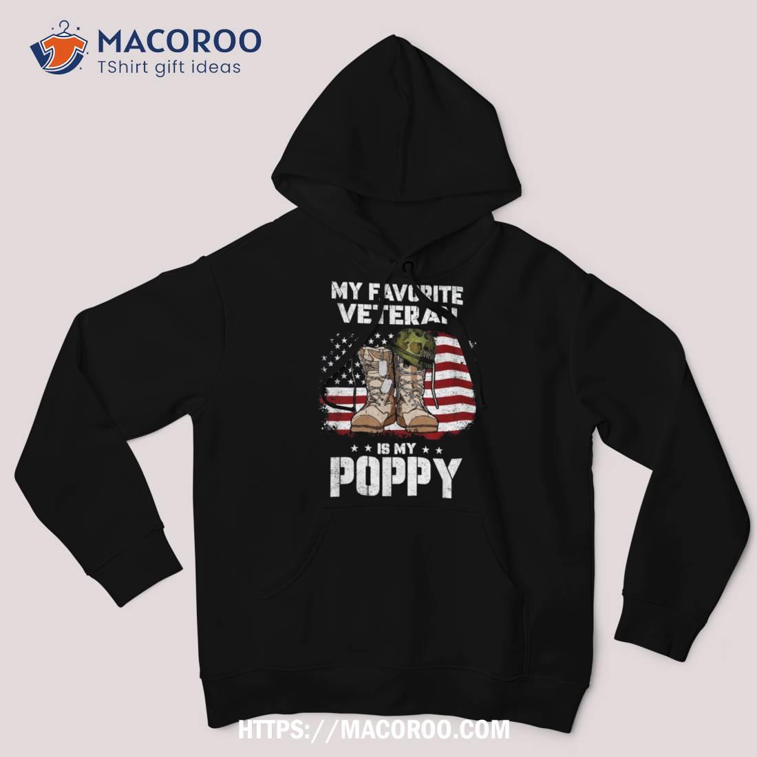 My Favorite Veteran Is Poppy American Flag Veterans Day Shirt