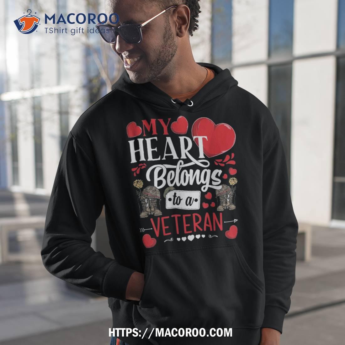 My Heart Belongs To A Veteran Awesome Valentine’s Day Shirt