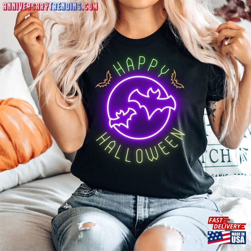 Neon Halloween Shirt Sign Tshirt Lover Gift T-Shirt Sweatshirt