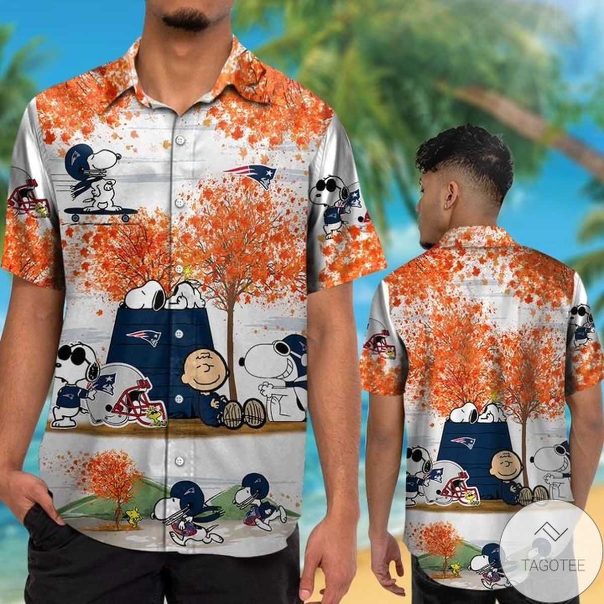 New England Patriots Snoopy Autumn Hawaiian Shirt