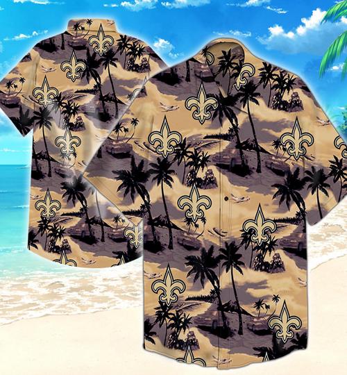 New Orleans Saints Coconut Tree Hawaiian Shirt Summer Button Up