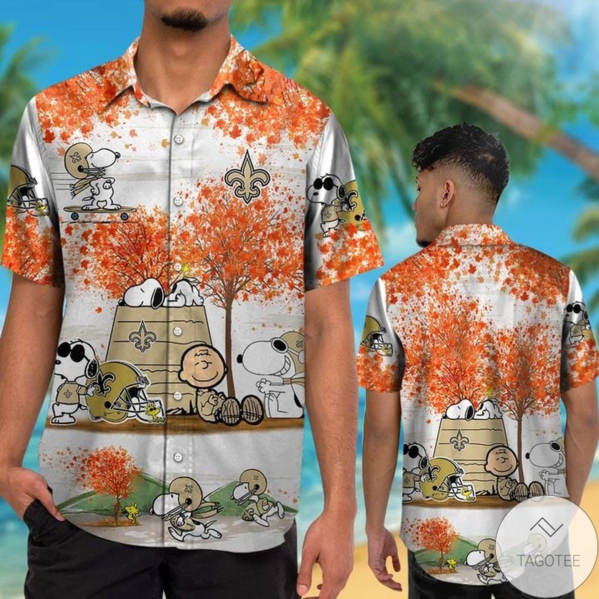 New Orleans Saints Snoopy Autumn Hawaiian Shirt- Tagotee