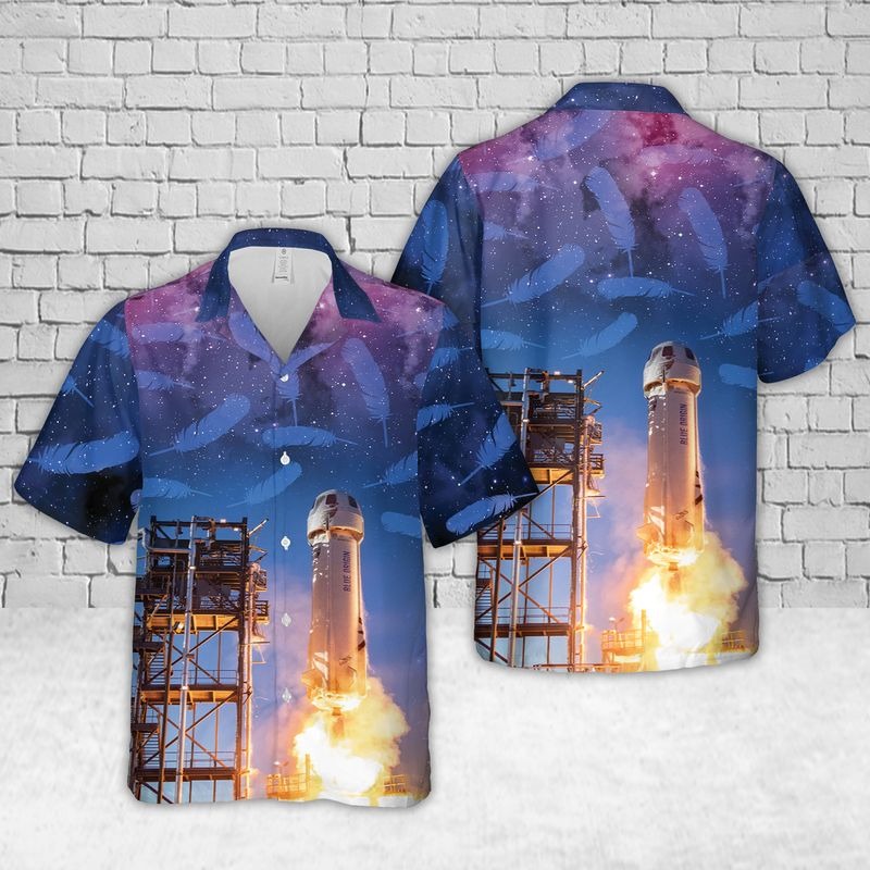 New Shepard Galaxy Blue Origin Hawaiian Shirt