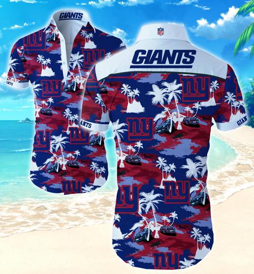 New York Giants Coconut Tree Hawaiian Shirt Summer Button Up