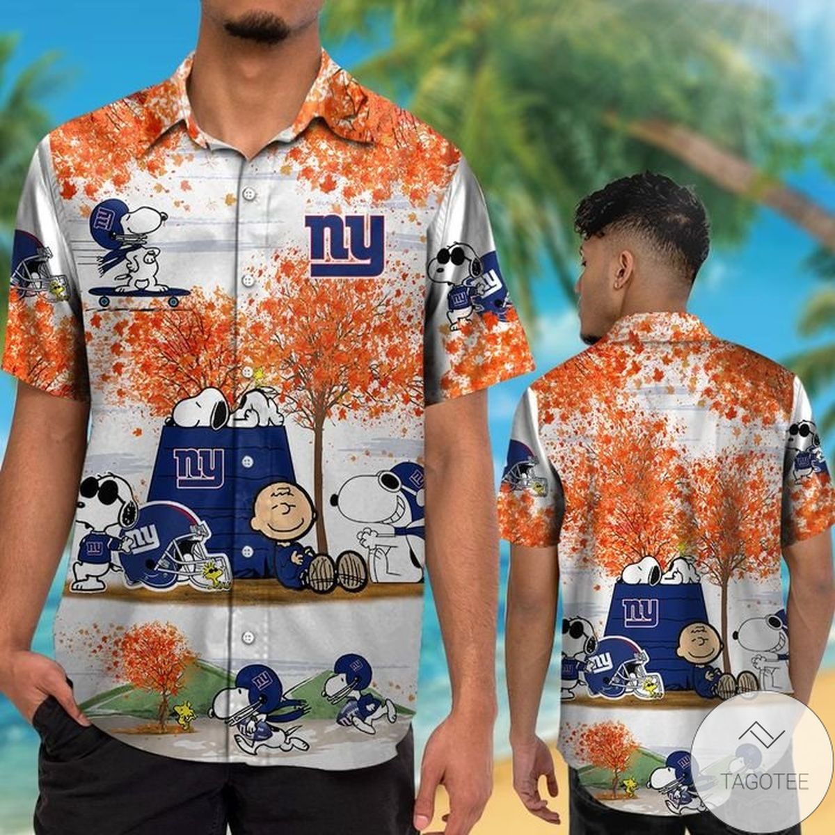 New York Giants Snoopy Autumn Hawaiian Shirt