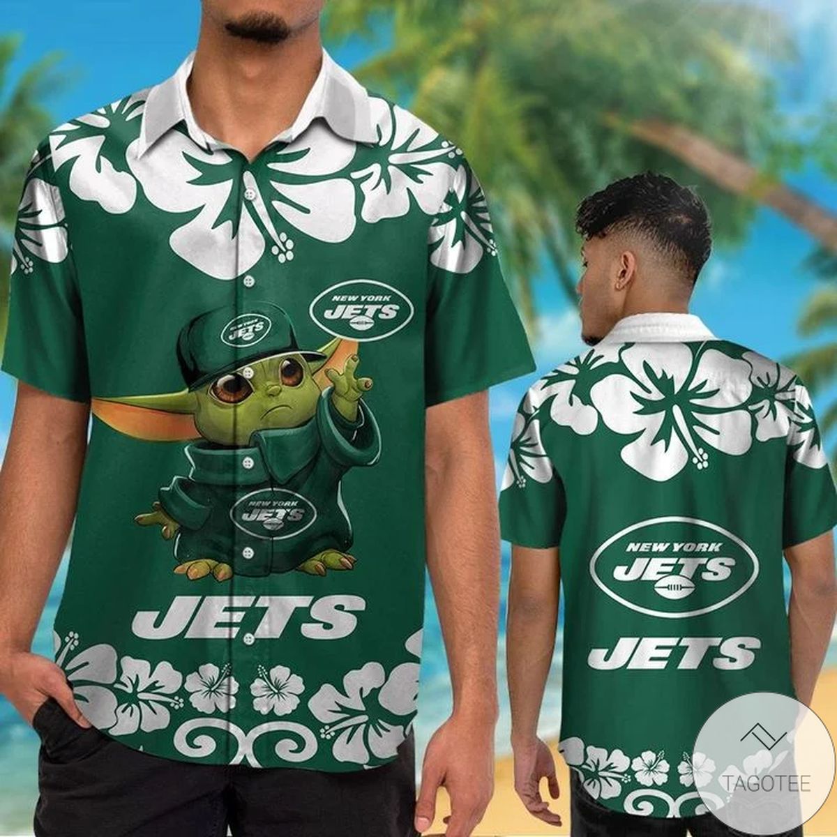 New York Jets Baby Yoda Hawaiian Shirt