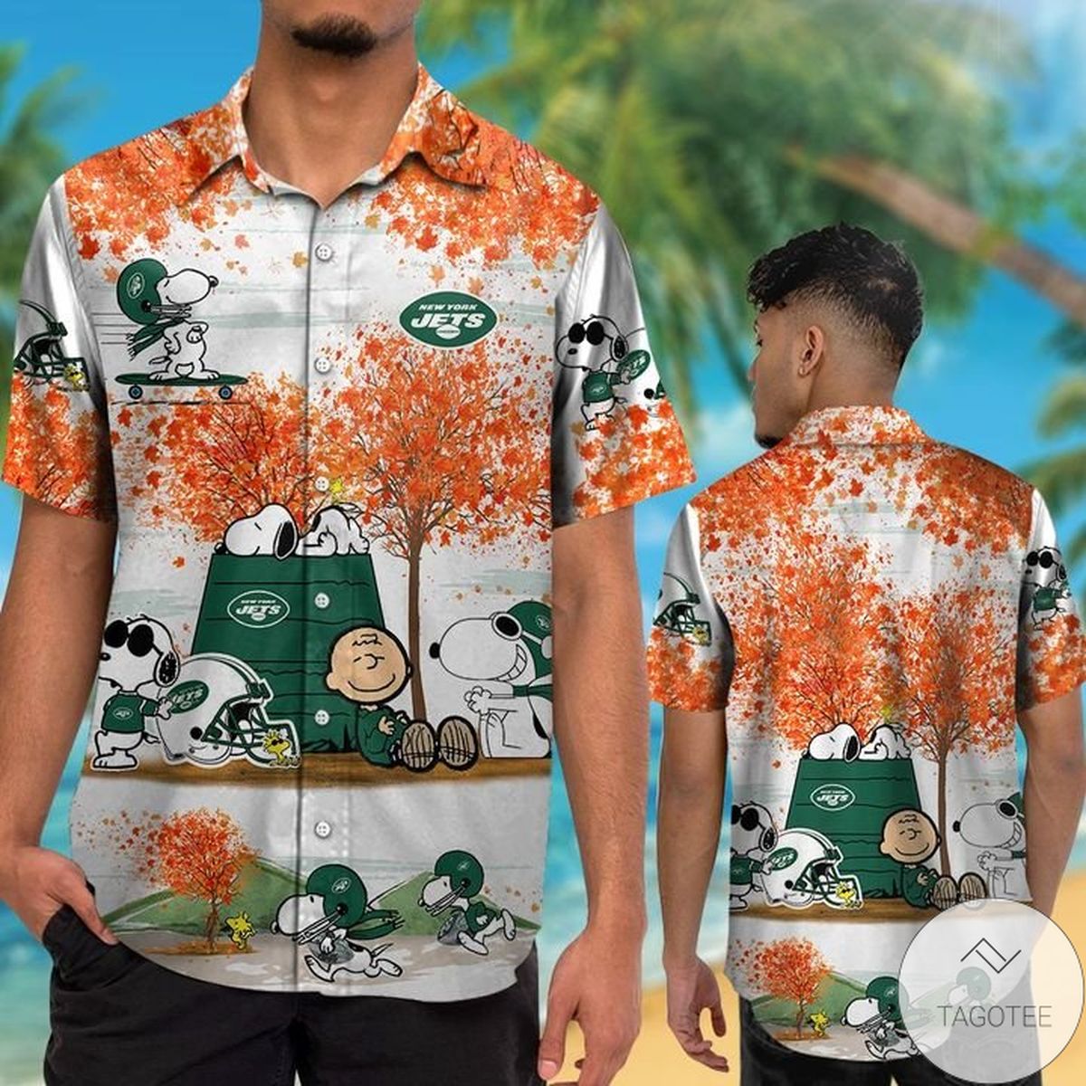 New York Jets Snoopy Autumn Hawaiian Shirt