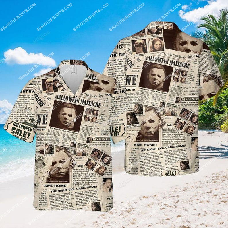 Newspaper Horror Character Halloween Hawaiian Shirt