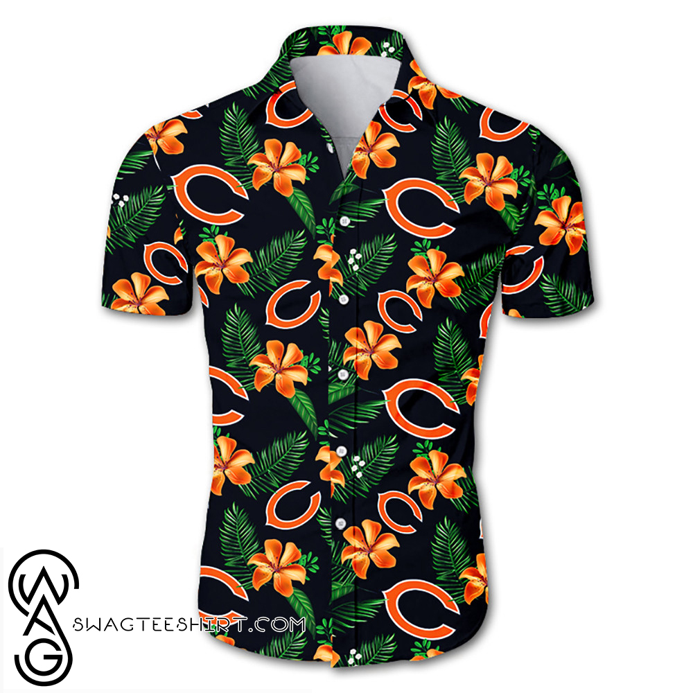 Nfl Chicago Bears Tropical Flower Hawaiian Shirt