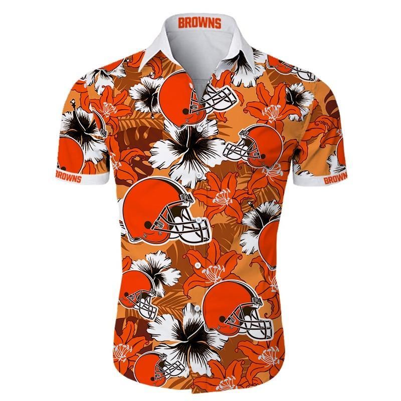 Nfl Cleveland Browns Hawaiian Shirt Summer Button Up