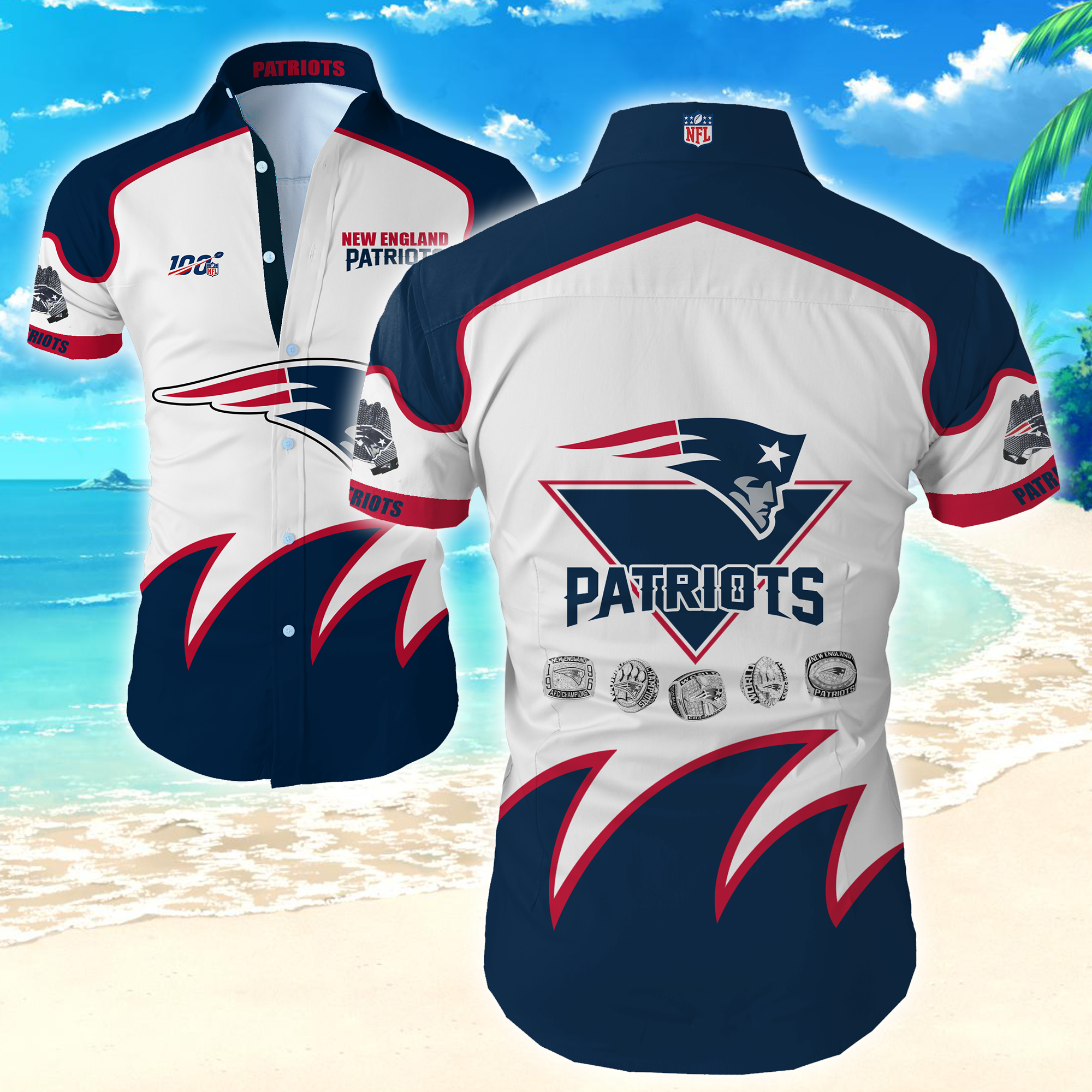 Nfl New England Patriots Hawaiian Shirt Summer Button Up