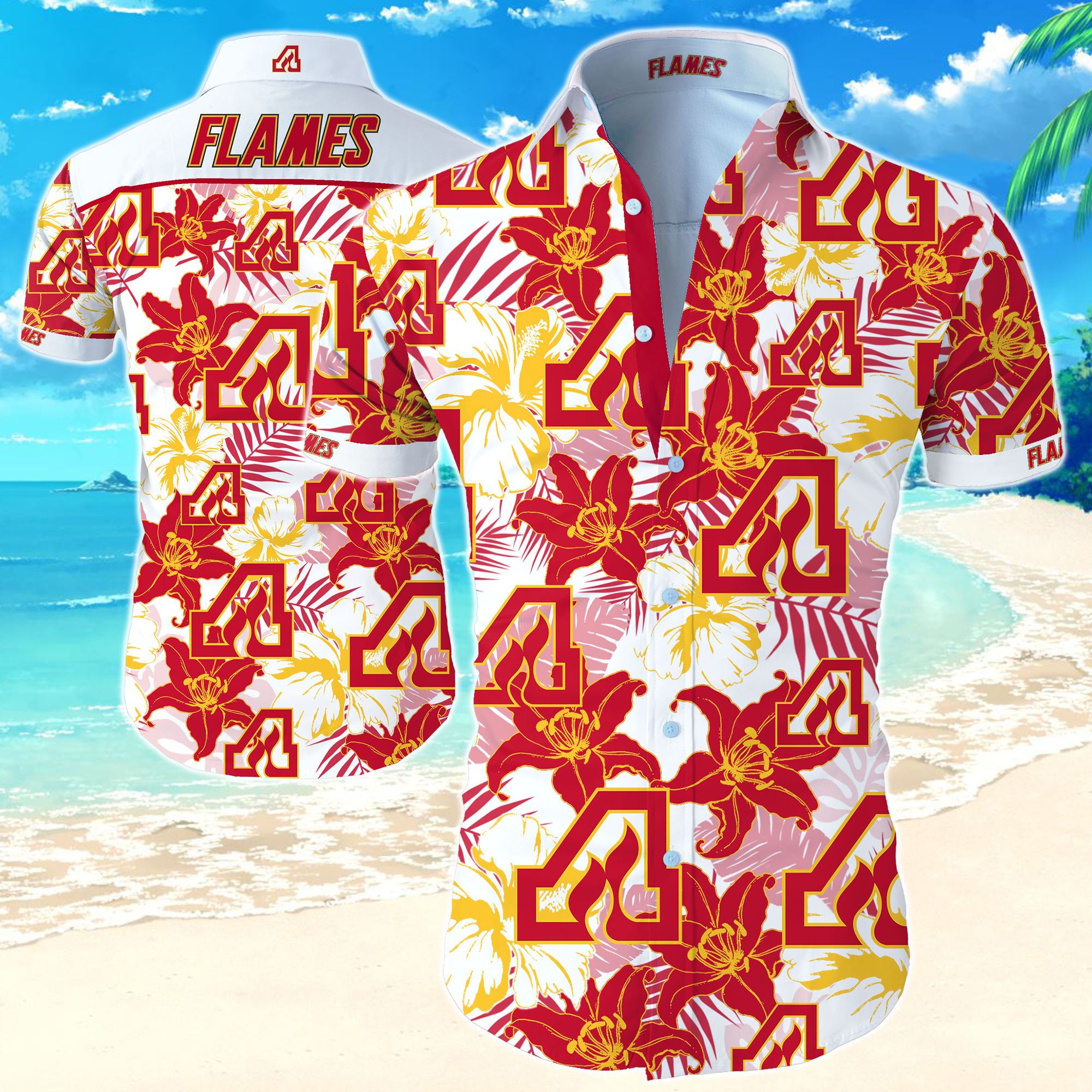 Nhl Atlanta Flames Hawaiian Shirt Summer Button Up