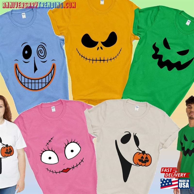 Nightmare Before Christmas Big Face Jack Skellington Sally Oogie Boogie Group Costume Shirt Hoodie Sweatshirt