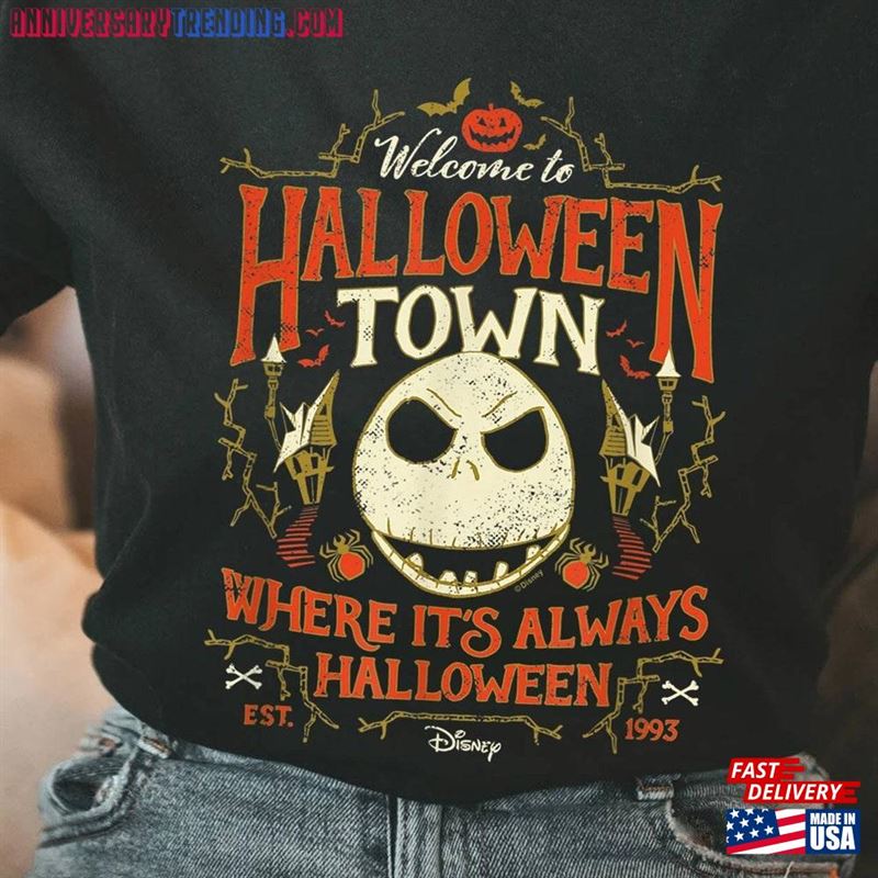 Nightmare Before Christmas Halloween Town Shirt Jack Skellington Costume Hoodie Unisex