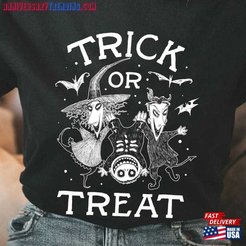 Nightmare Before Christmas Halloween Trick Or Treat Shirt Lock Shock Barrel Jack Skellington Sweatshirt T-Shirt