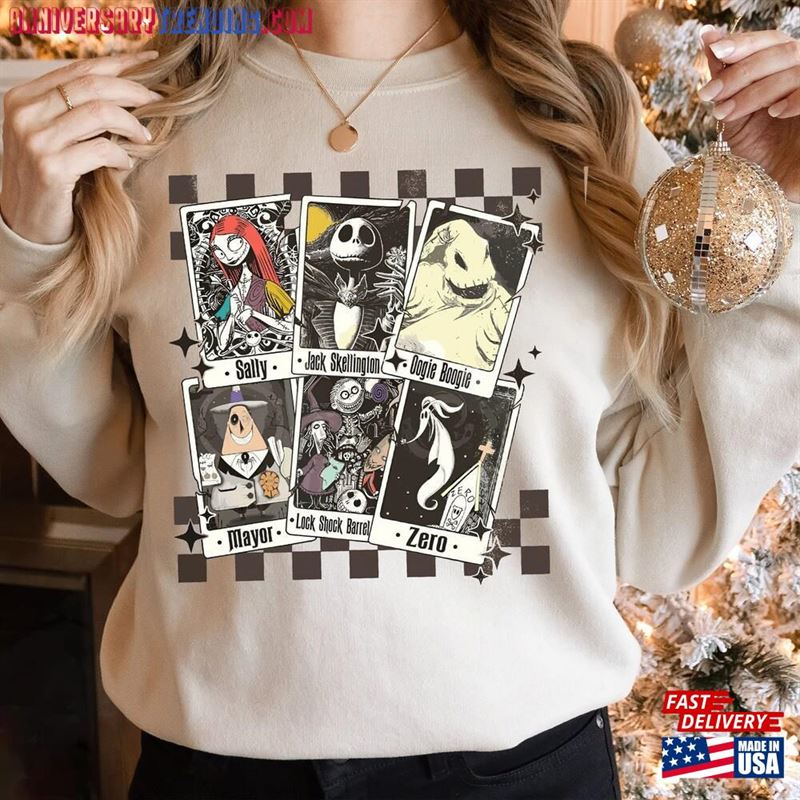 Nightmare Before Christmas Shirt Characters Tarot Cards Classic Unisex