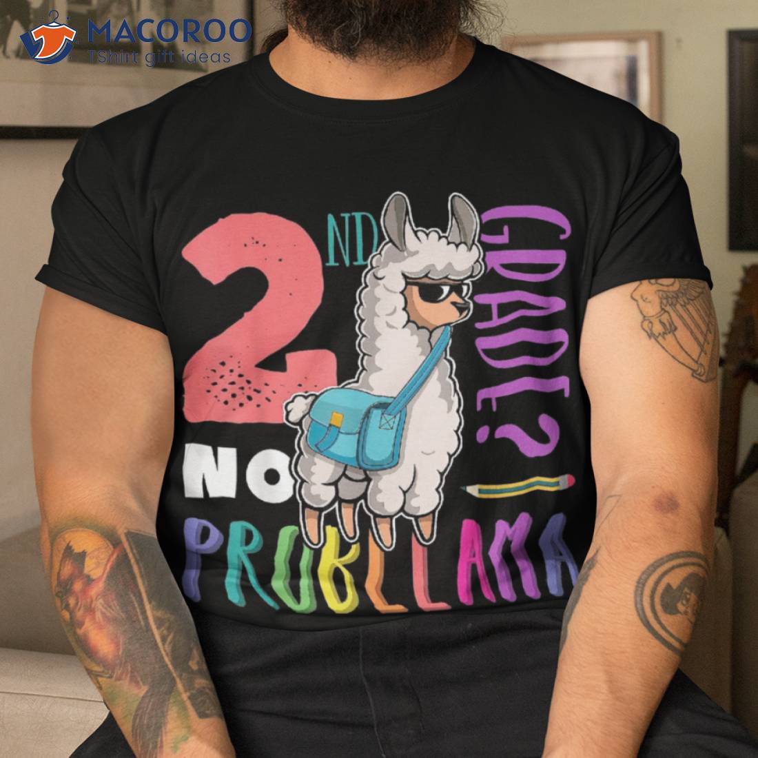 No Prob Llama 2nd Grade Back To School Girl Shirt