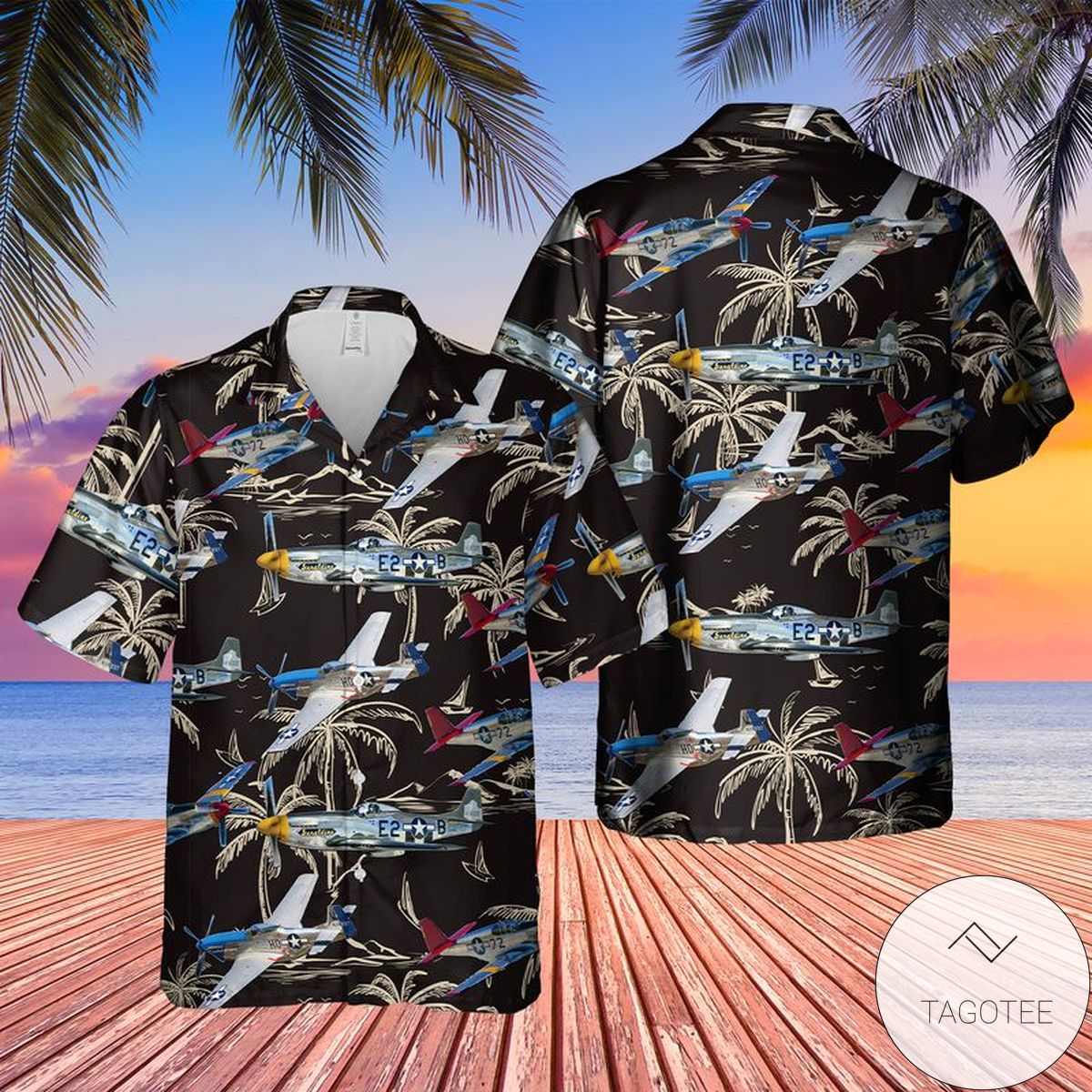 North American P-51 Mustang Hawaiian Shirt