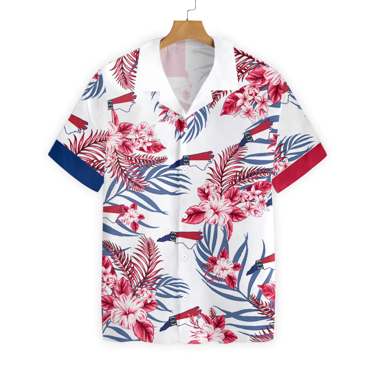 North Carolina Proud Hibicus Hawaiian Shirt