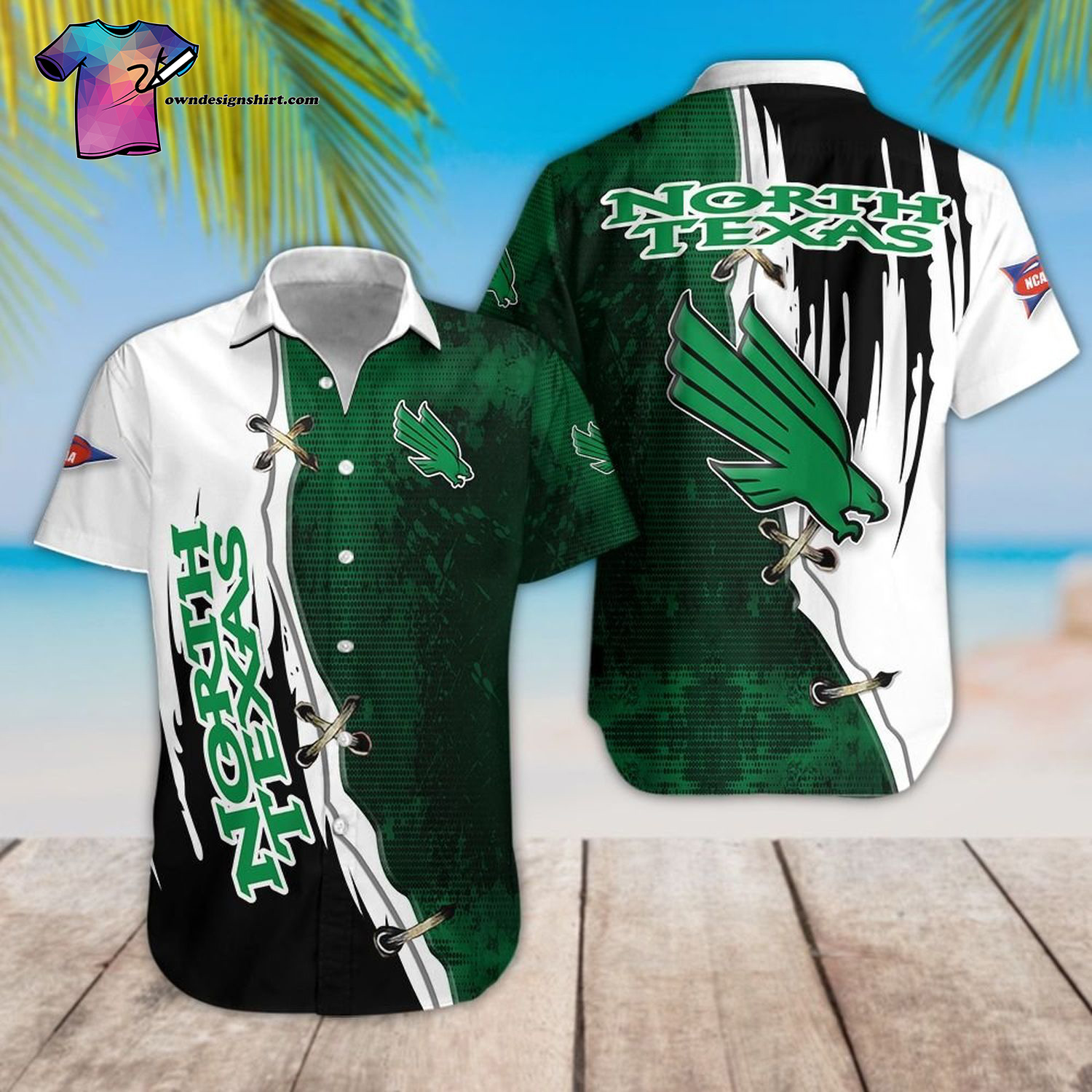 North Texas Mean Green Football Team Hawaiian Shirt