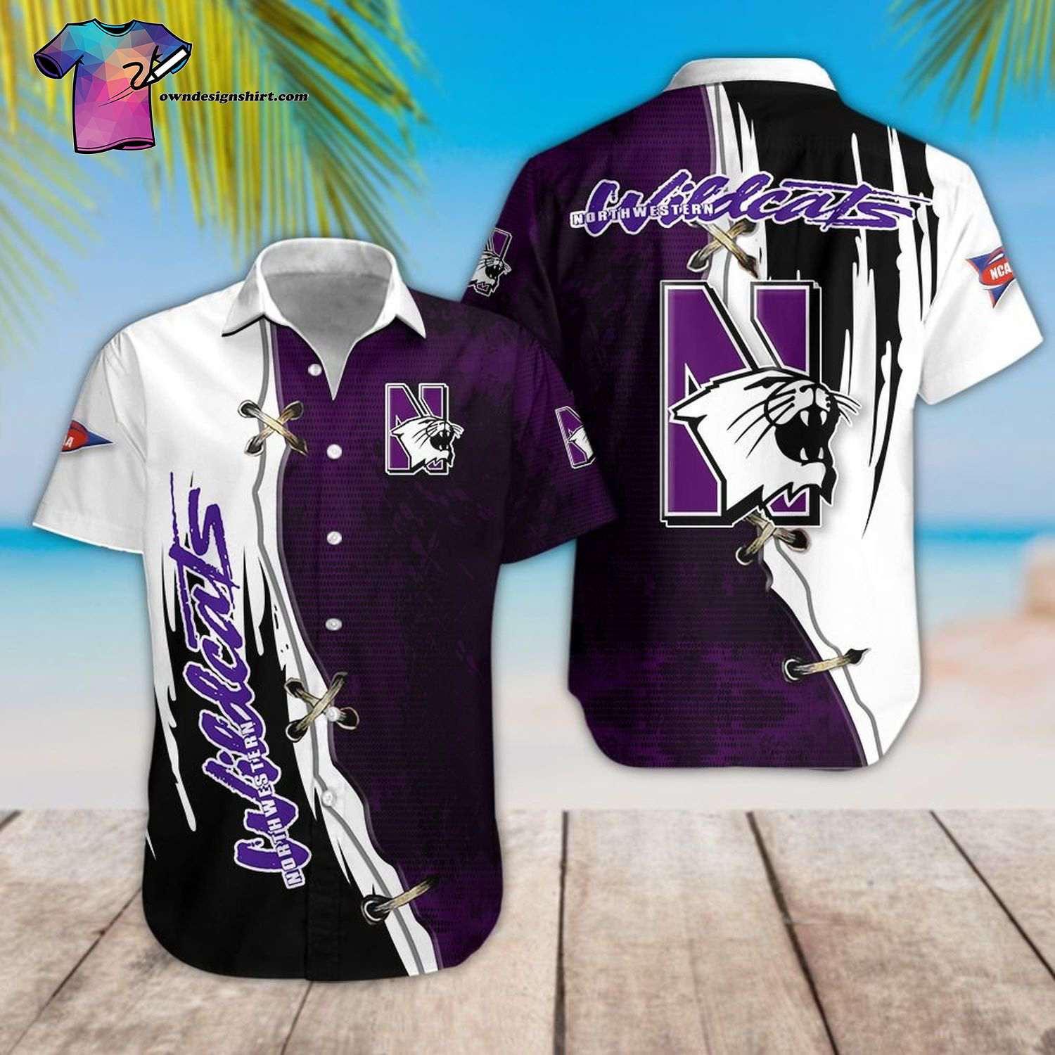 Northwestern Wildcats Football Team Hawaiian Shirt