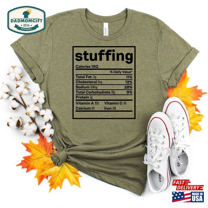 Nutrition Facts Shirt Thanksgiving Day Shirts Food Unisex Sweatshirt