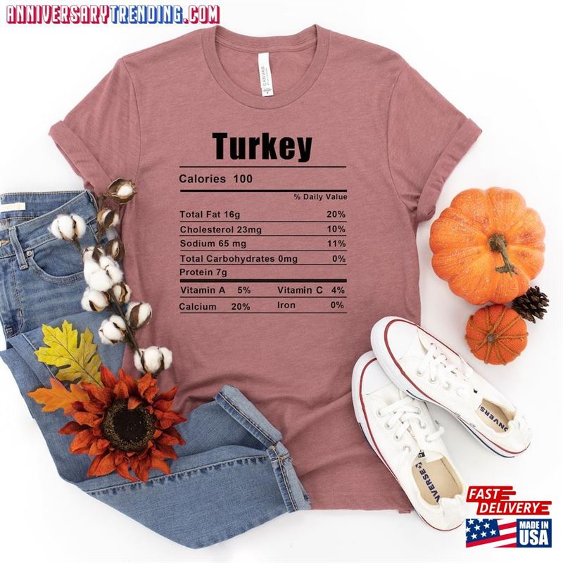 Nutrition Thanksgiving Food Shirts Funny Turkey Unisex Classic Nutrition Thanksgiving Food Shirts Funny Turkey Unisex Classic