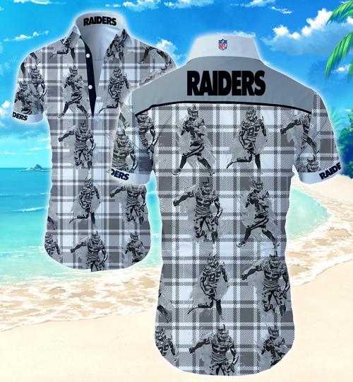 Oakland Raiders Flower Hawaiian Shirt Summer Button Up