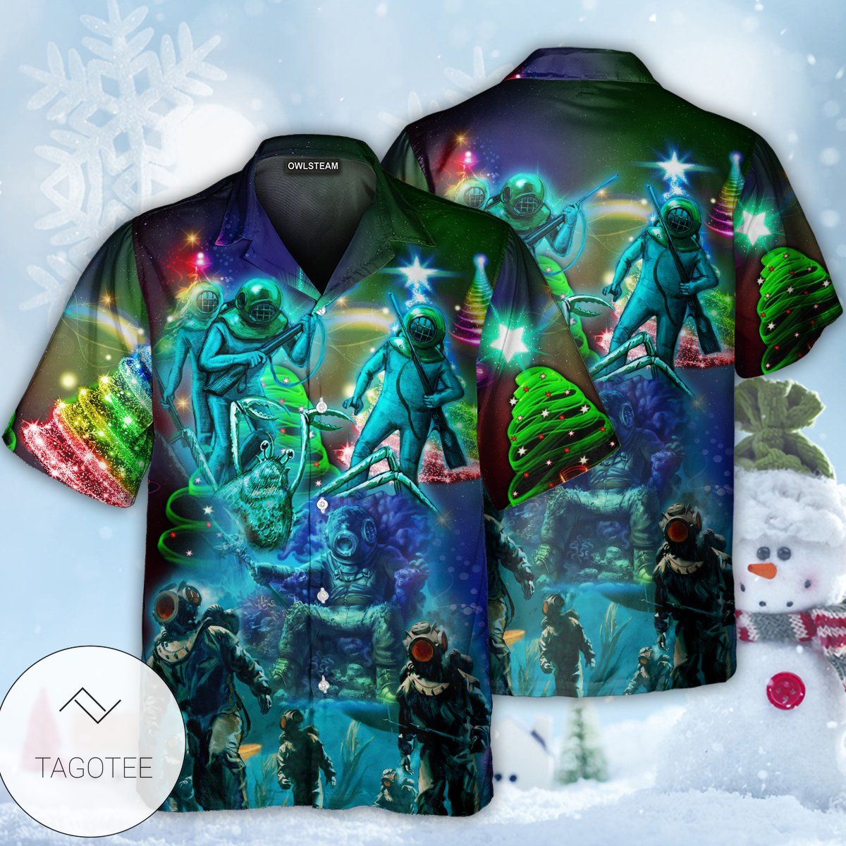 Ocean Diving Merry Christmas Hawaiian Shirt- Tagotee