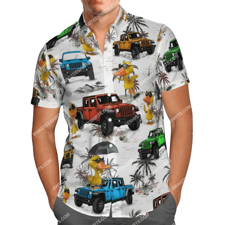 Ocean Gladiator Duck Jeep All Over Printed Hawaiian Shirt