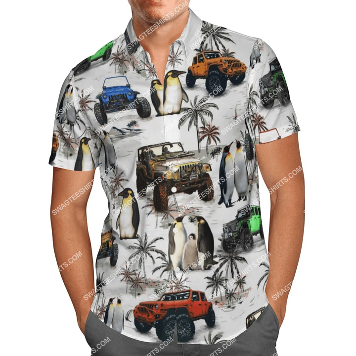 Ocean Penguin Jeep All Over Printed Hawaiian Shirt