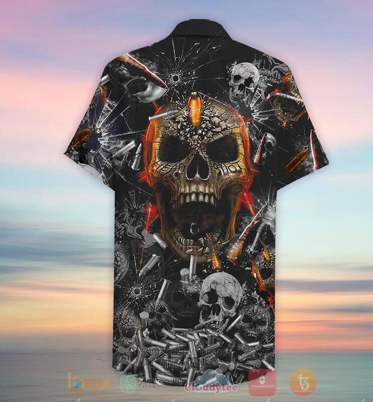 Oh My Skull And Bullet Hawaiian Shirt