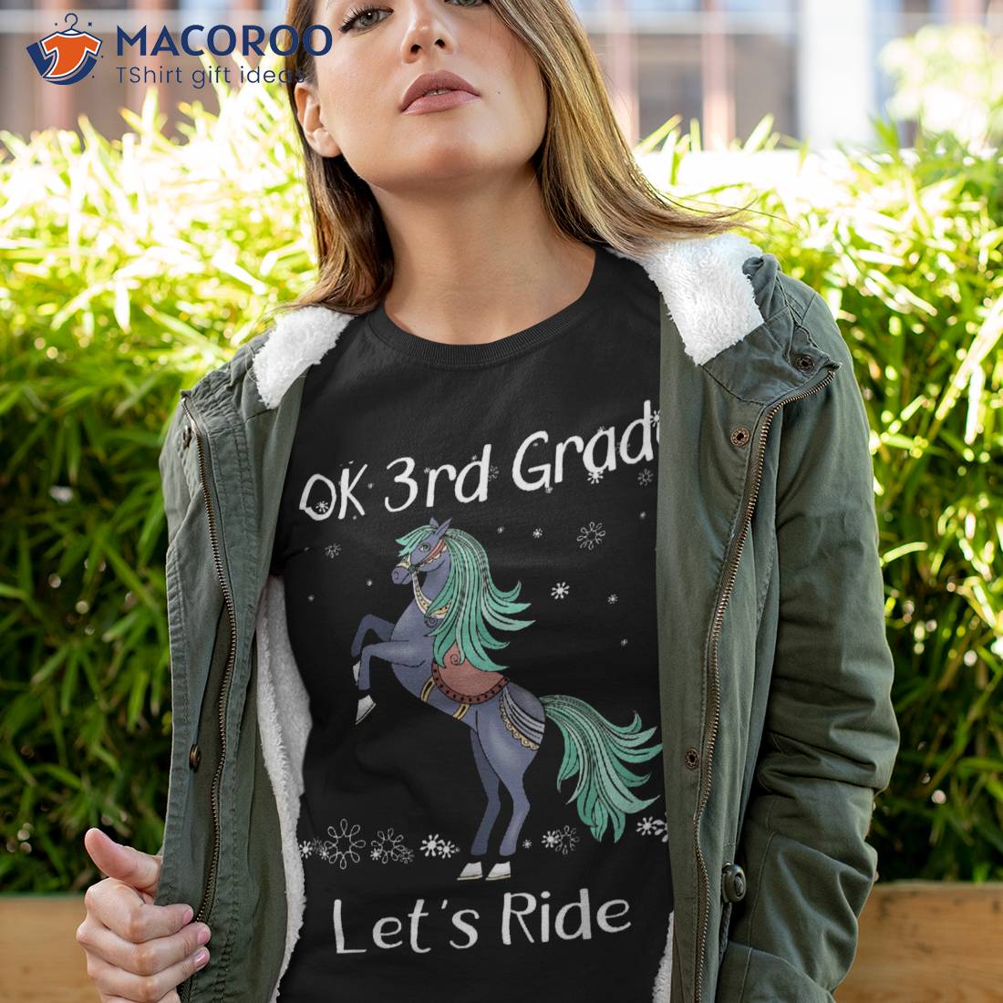 Ok 3rd Third Grade Lets Ride Horse Back To School Girls Shirt