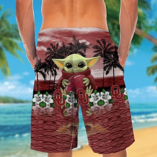 Oklahoma Sooners And Baby Yoda Hawaiian Shirt Short