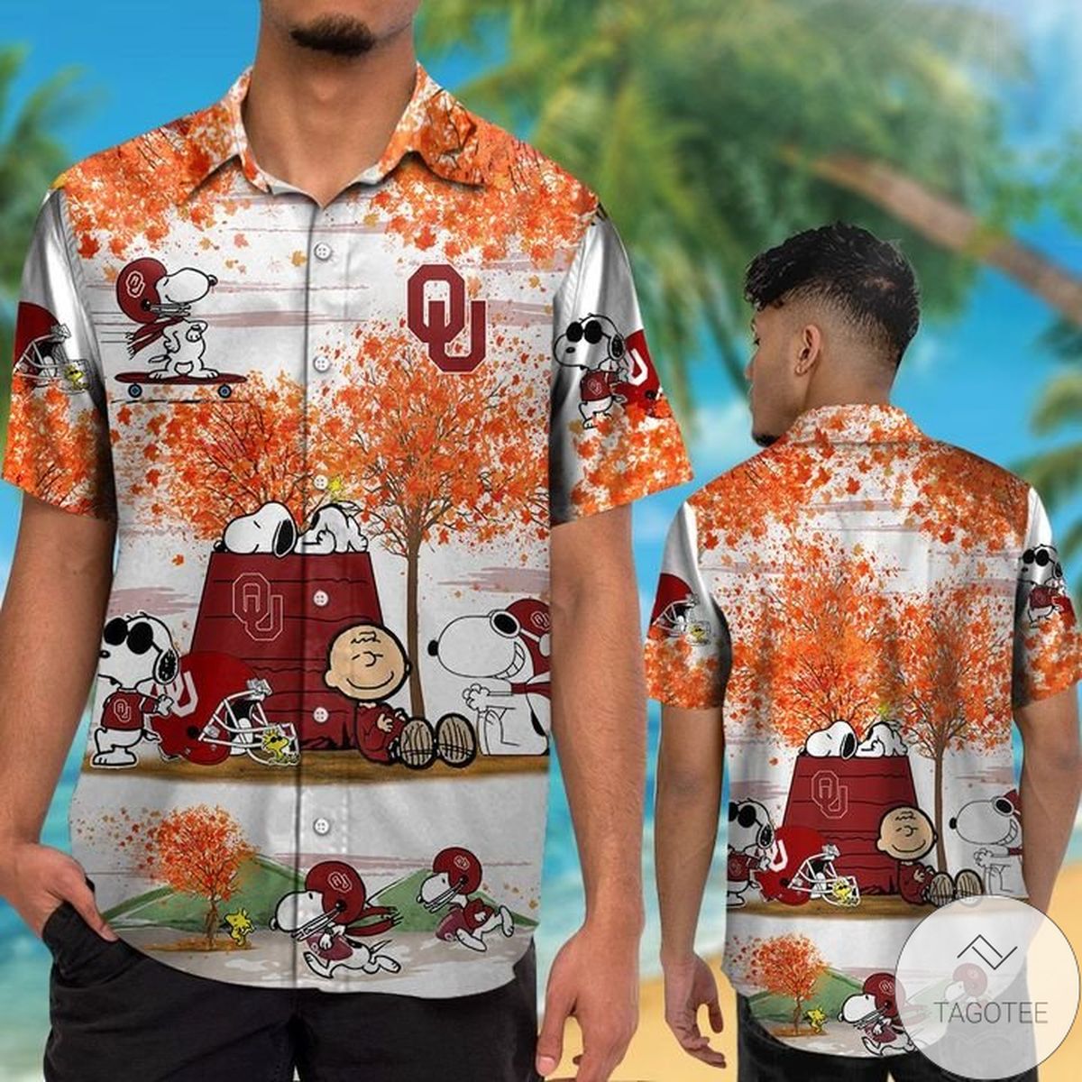 Oklahoma Sooners Snoopy Autumn Hawaiian Shirt