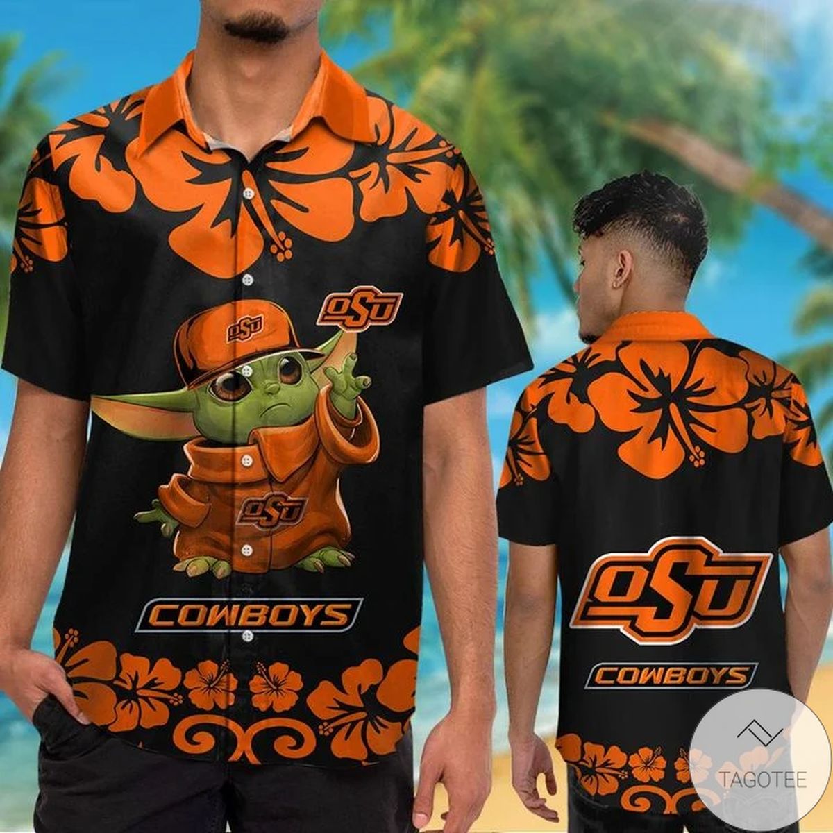 Oklahoma State Cowboys Baby Yoda Hawaiian Shirt