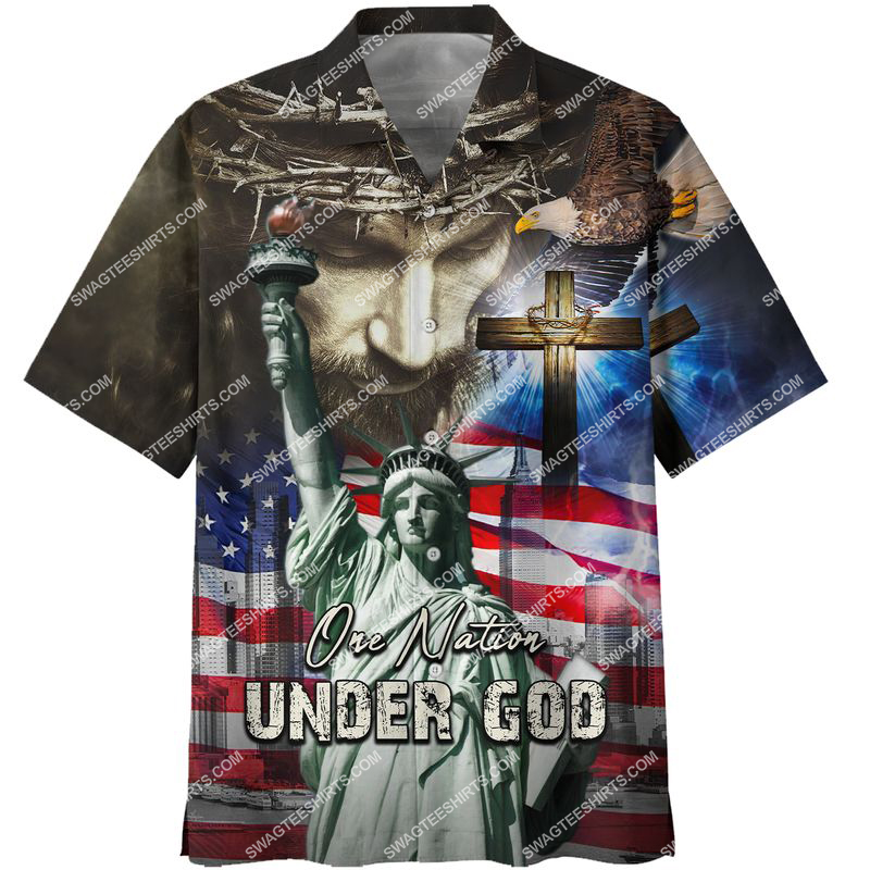 One Nation Under God American Flag All Over Printed Hawaiian Shirt