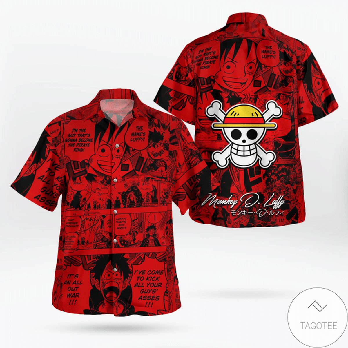 One Piece Luffy Skull Hawaiian Shirt