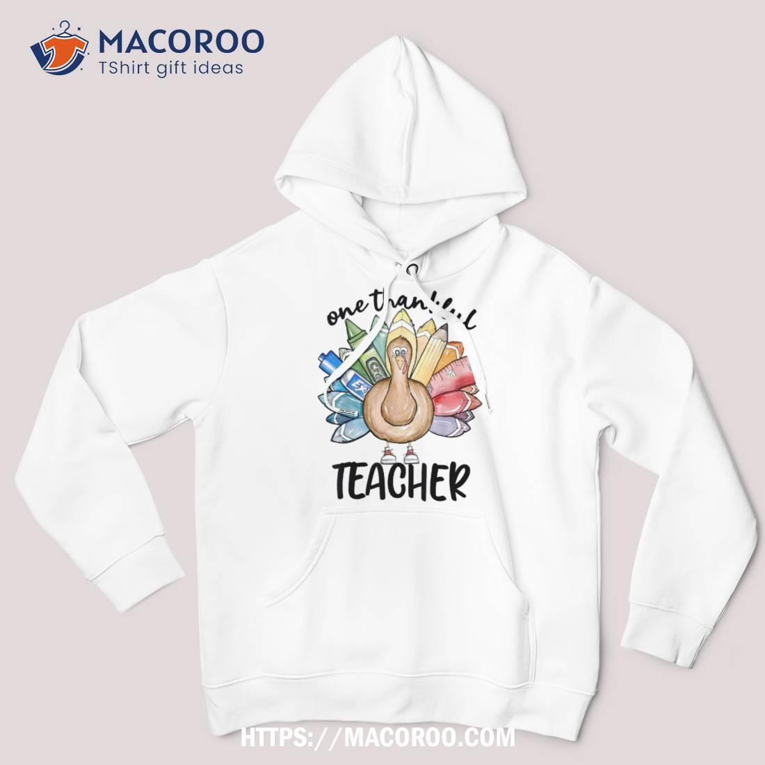 One Thankful Teacher Thanksgiving Turkey, Cute Crayon Pencil Shirt