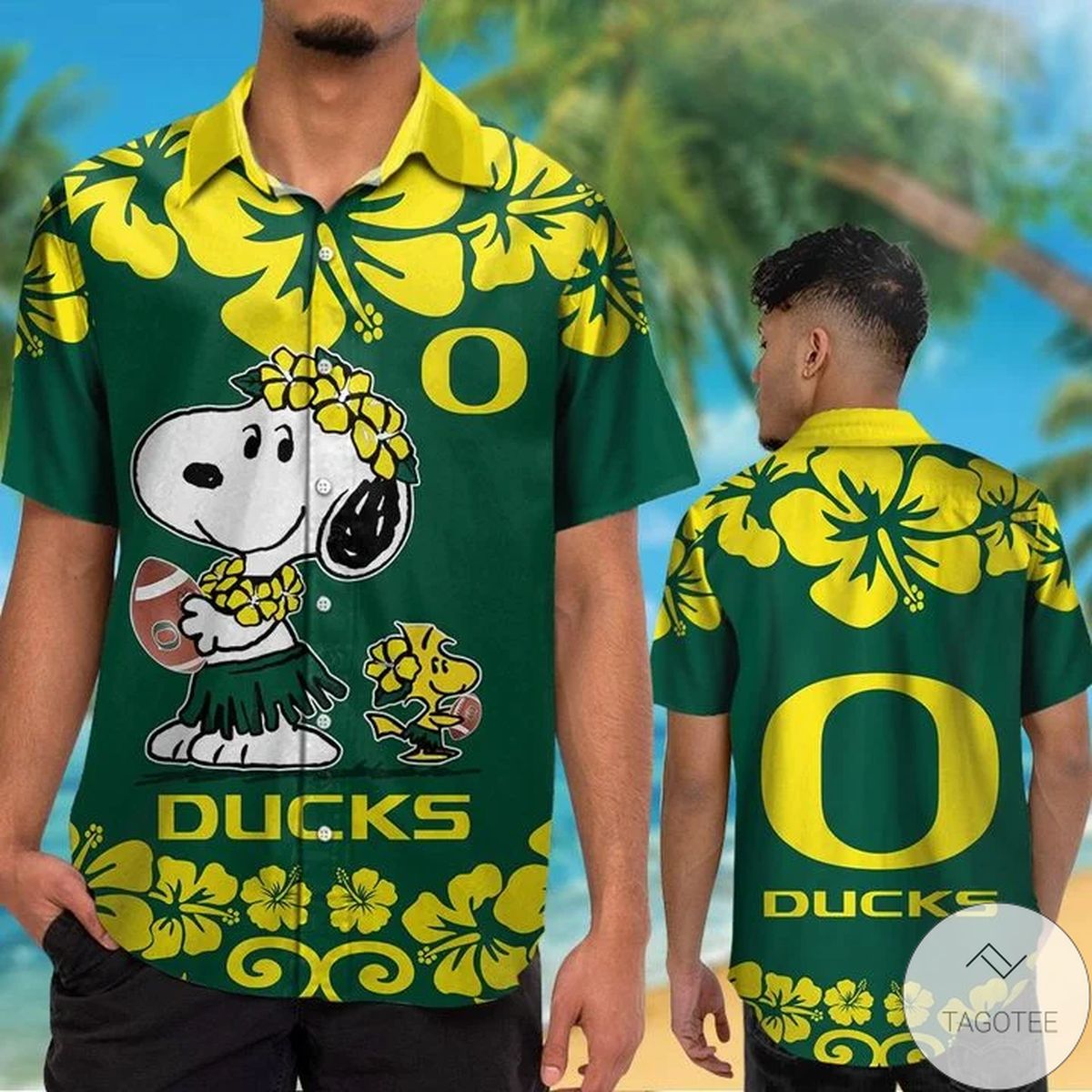 Oregon Ducks & Snoopy Hawaiian Shirt