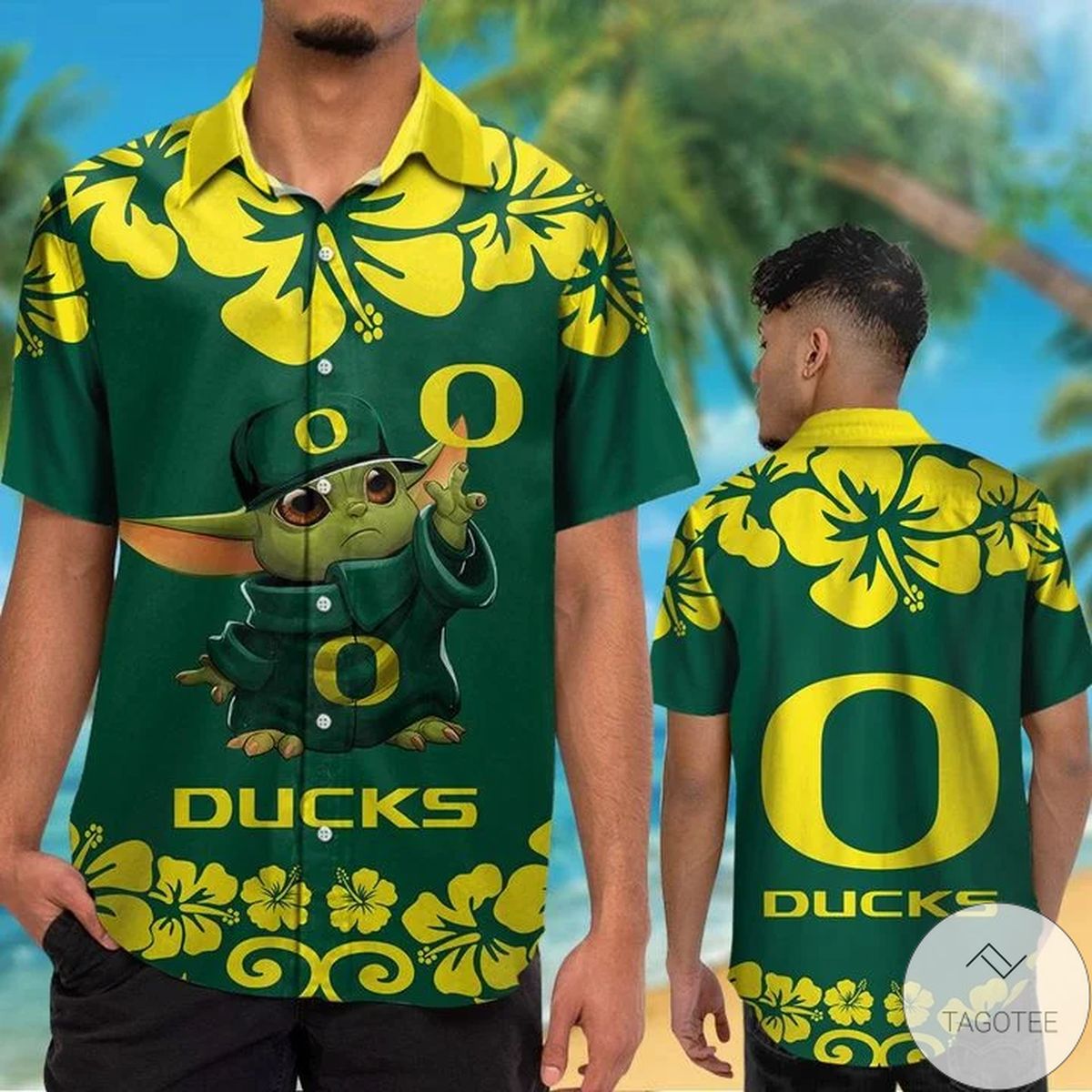 Oregon Ducks Baby Yoda Hawaiian Shirt