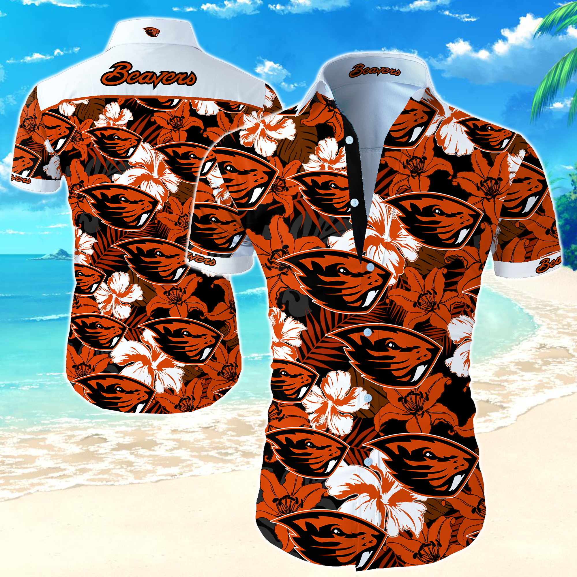 Oregon State Beavers Hawaiian Shirt Summer Button Up