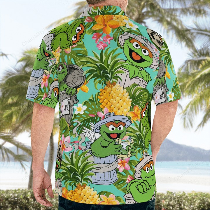 Oscar The Grouch Muppets Tropical Hawaiian Shirt