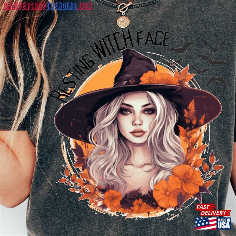 Oversized Halloween Resting Witch Face Shirt Unisex T-Shirt