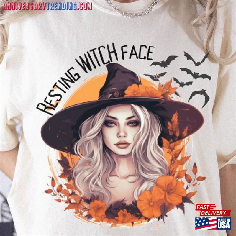 Oversized Halloween Resting Witch Face Shirt Unisex T-Shirt