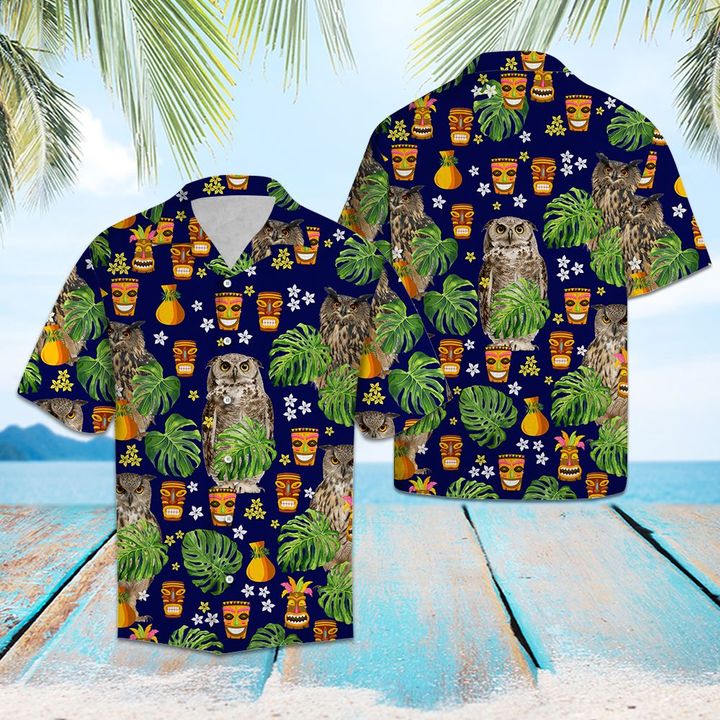 Owl Native Hawaiian Shirt Summer Button Up