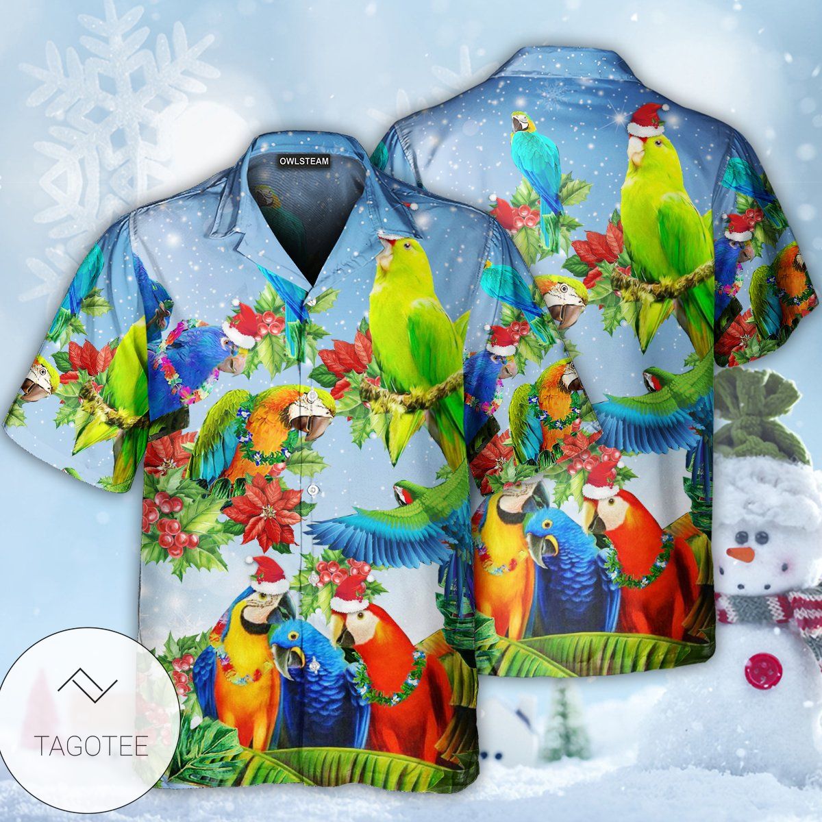 Parrot Couple Merry Christmas Hawaiian Shirt